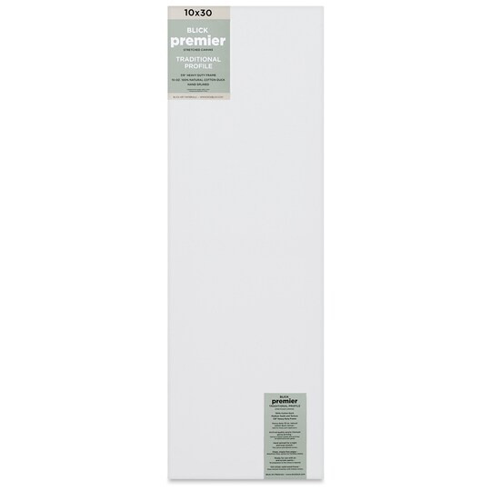 Blick; Blick Premier Stretched Cotton Canvas - Traditional Profile, Splined, 10" x 30"; Category:Stretched Canvas; Image:1
